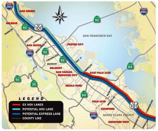 Directions To 101 South Highway 101 To Be Widened For Toll Lanes At A Cost Of $505 Million – Palo  Alto Daily Post