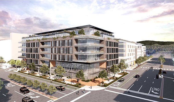 Merlone Geier Partners, the development company behind the redevelopment of San Antonio Center, is proposing to build this seven-story at the corner of California Street and San Antonio Road in Mountain View.