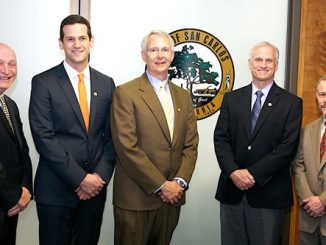 The members of the San Carlos City Council are, from left, Mayor Bob Grassilli, Vice Mayor Cameron Johnson, Mark Olbert, Ron Collins and Matt Grocott. Photo from the city website.