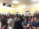 The Ravenswood City School District board room had an overflow crowd for Thursday night's meeting. Post photo by Emily Mibach.