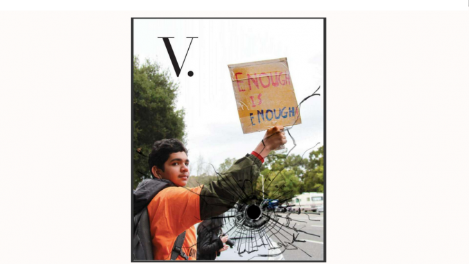 Palo Alto High School's Verde magazine made a point about gun control by putting a hole through every page of its April 7 edition.