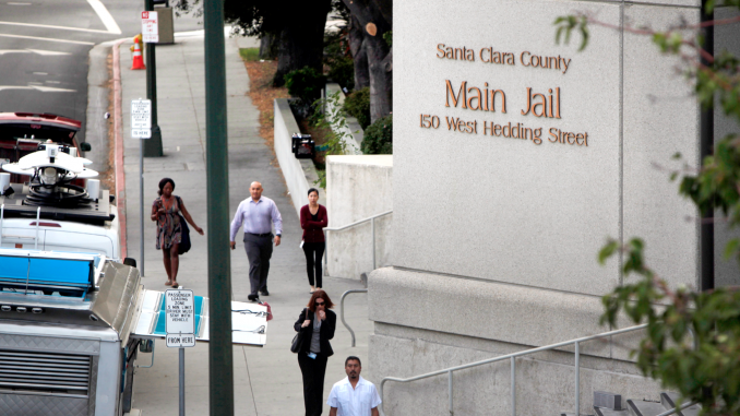 The Santa Clara County Main Jail in San Jose. The county also has a jail in Milpitas. AP file photo.