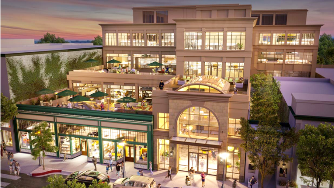 An artist's rendering of plans for 851 Main St. in Redwood City. Illustration courtesy of Acclaim Companies.