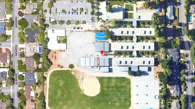 Loyola Elementary School as seen from Google Earth