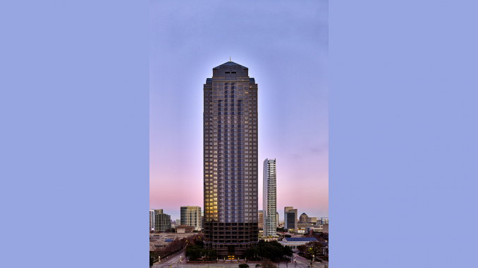 An example of a 50-story building is the Trammell Crow tower in Dallas. Photo from the website of Steam Realty Partners.