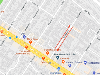 The 300 block of Curtner Avenue is identified with arrows. Source: Google Maps.