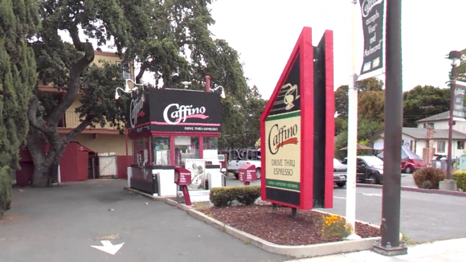 The Caffino drive-thru at 2797 El Camino Real in Redwood City. Google Streetview photo.