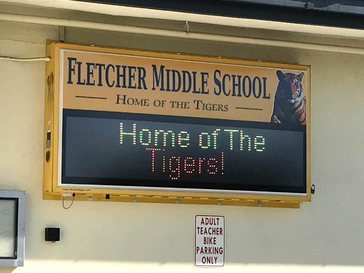 Signs go up at Terman changing school’s name to Fletcher Palo Alto