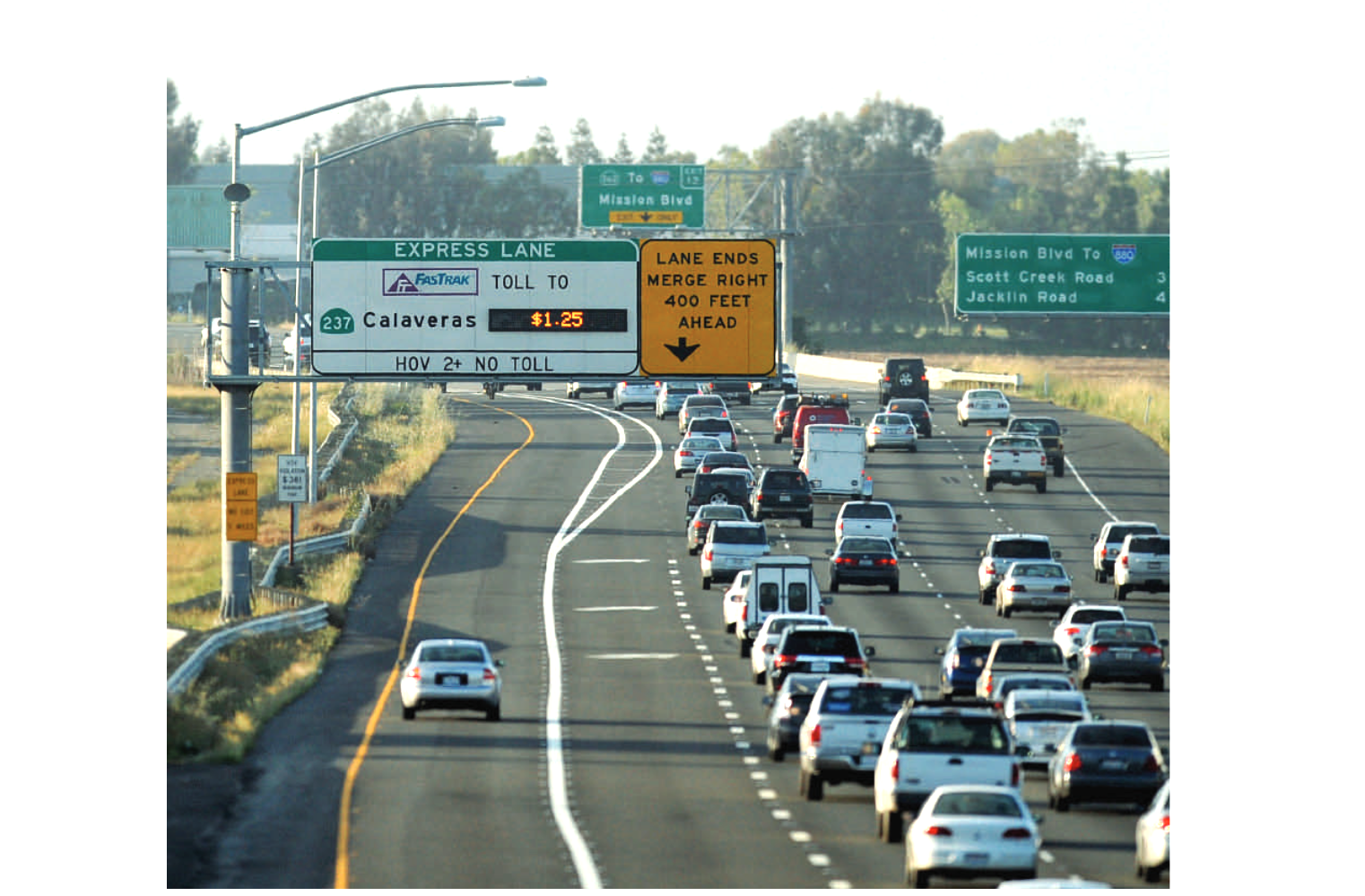 The Interstate 680 Express Lane in Alameda County. Photo from the Alameda County Transportation Commission