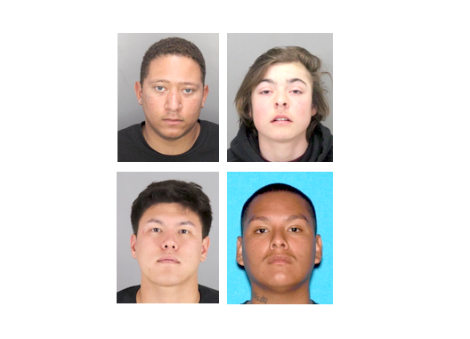 The four who were arrested are Shawn Ray, top left, Michael Walker, top right, Alexander Castillo, bottom left, and Jose Sotomayor.