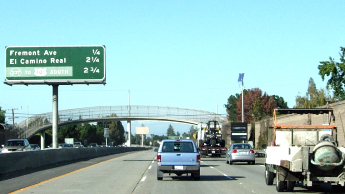 An empty carpool lane on Highway 85 in Los Altos. Post file photo.