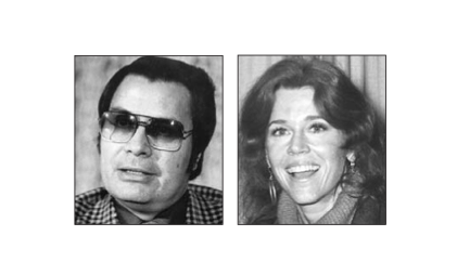 The Rev. Jim Jones, the founder of the Peoples Temple, and Jane Fonda.