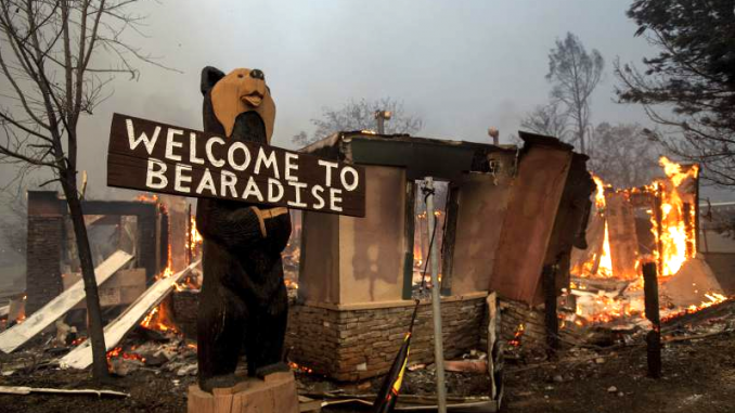 The Camp Fire consumed the Black Bear Diner at 5791 Clark Road in Paradise. AP photo by Noah Berger.