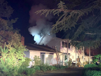 A fire broke out in this home at 1882 Austin Ave. in Los Altos this morning (May 29). Photo courtesy of the Santa Clara County Fire Department.