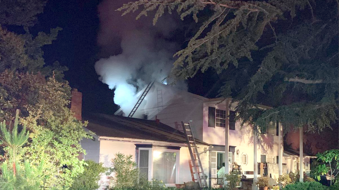 A fire broke out in this home at 1882 Austin Ave. in Los Altos this morning (May 29). Photo courtesy of the Santa Clara County Fire Department.