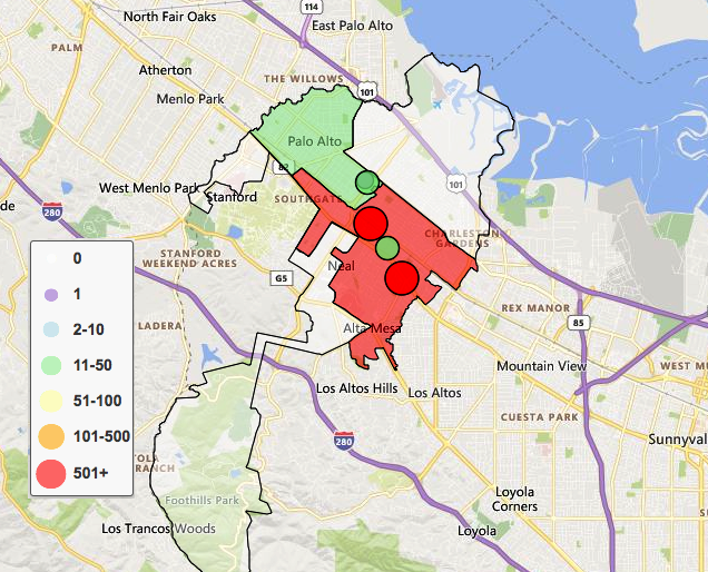 Palo Alto Zip Code Map Another power outage in Palo Alto, second in a day   Palo Alto 