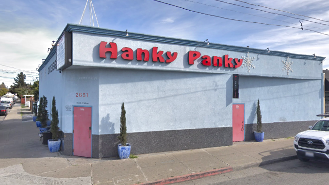 The Hanky Panky strip club at 2651 El Camino Real in unincorporated Redwood City. Google photo.