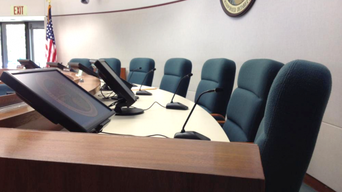 The Los Altos City Council dais. Photo courtesy of the city.