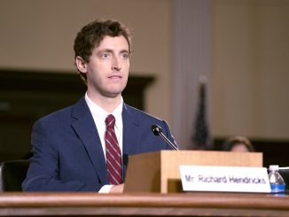 The HBO parody of local tech culture, “Silicon Valley” began its sixth and final season Sunday night (Oct. 27). Striking a pose very much like Facebook’s Mark Zuckerberg, Pied Piper founder Richard (Thomas Middleditch) appears before Congress in this episode. Photo courtesy of HBO.