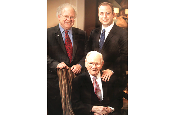 Clockwise from top left are Mark Flegel, Brian Flegel and Arthur Flegel, who died last year at age 100.