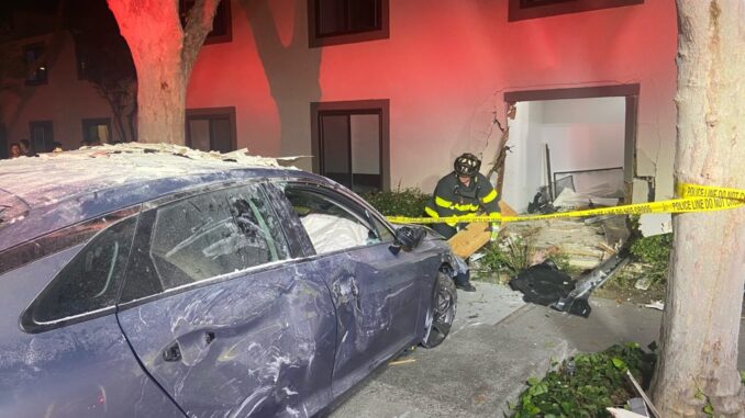 How many times a day do cars crash into buildings?